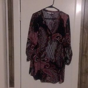 Red/Black Paisley Top 2X